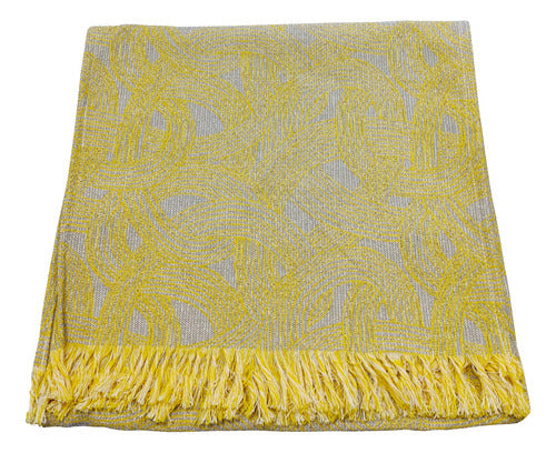 Rustic Jacquard Throw Blanket 125x150 with Fringes - Home Decor 21