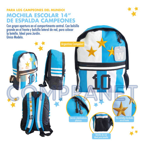 Compranet School Backpack 14, Argentina Campeón - 13026 1