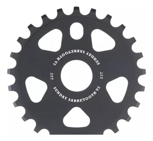 Sunday Sabretooth V2 25t Black BMX Sprocket 0