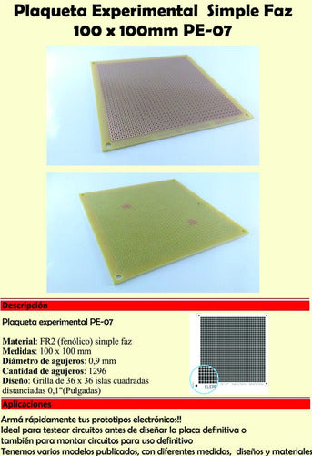 Experimental Board 100x100mm FR2 Mod PE07 for Prototypes 3