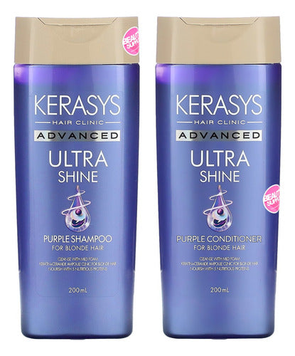 Kerasys Ultra Shine Purple Shampoo and Conditioner Kit for Blondes and Grays 0