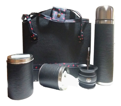 REGALERIA WENDY Black Matero Kit - Combined Set with 1L Thermos 0