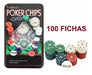 Set Poker 100 Fichas Profesional Casino Estuche Metal 3