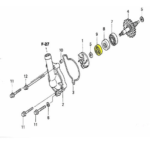 Honda Reten Lado Propulsor Bomba Agua CR 125 250 CRF 250 450 2