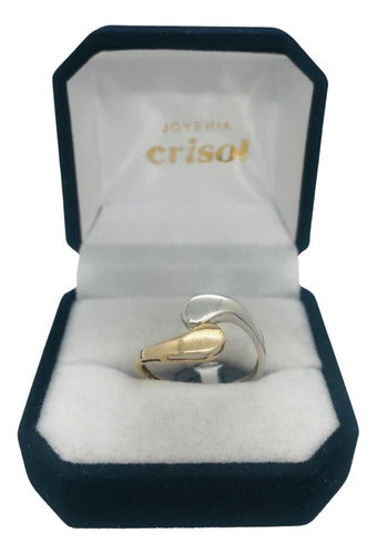 Crisol Anillo Combinado En Oro9k 0