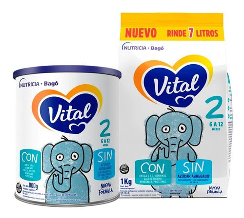 Vital 2 Leche Maternizada Polvo Lata 800g + Refill 1kg 0