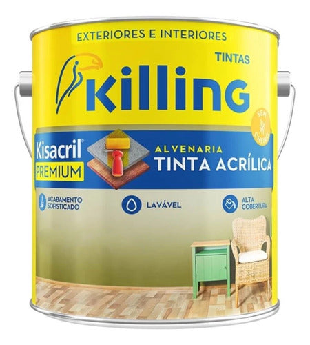 Kisacril Acetinado Branco Polar 900ml - Killing 0