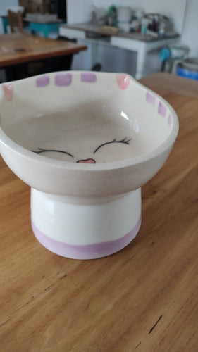 Handcrafted Ceramic Elevated Cat Feeder 2