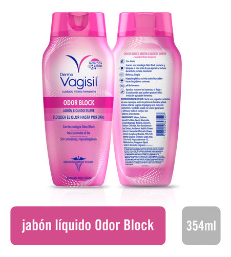 Jabón Líquido Dermo Vagisil Odor Block 354ml Cuidado Intimo 1