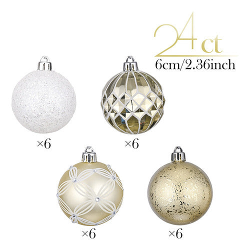 Valery Madelyn Elegant Christmas Ball Ornaments Set of 24 3