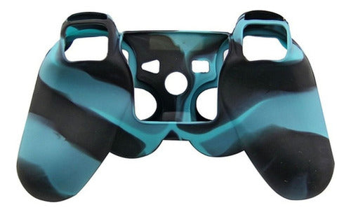 Generic Joystick Silicone Protector Case for PS3 - Sky Blue and Black 1