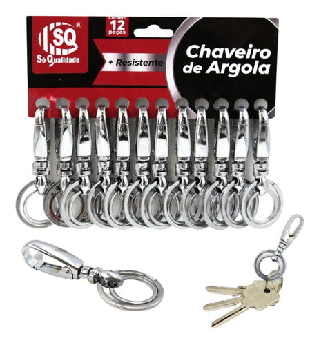 12 Chaveiros Argola Dupla Resistente Organizador De Chaves 1