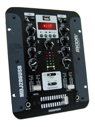 Consola Mixer Dj Moon Mdj 206 Usb 2 Canales Mp3 0