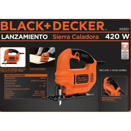 Sierra Caladora Ingletad Biselad 420w Black Decker Ks501 4