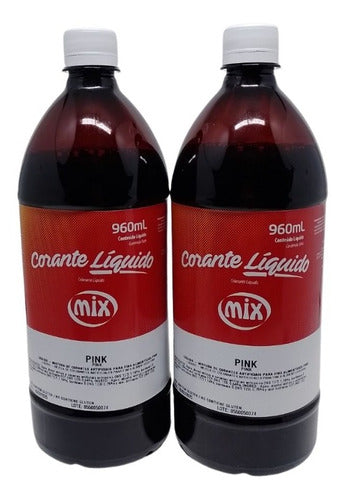 Corante Alimentício Mix - Pink 960 Ml Com 2 Pçs 0