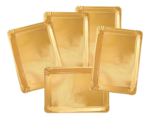 Thermoformed Laminated Golden Tray 1/2 Kg x 5 Units 0