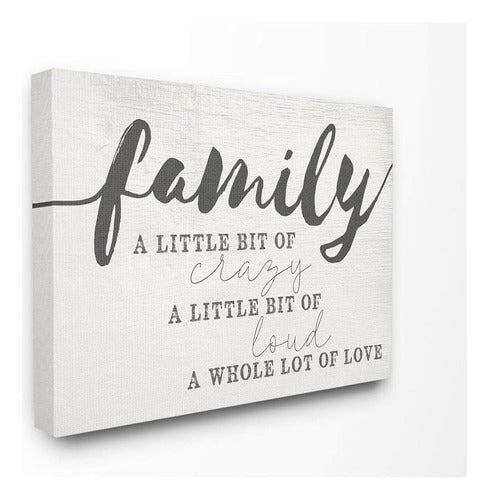 Stupell Industries Family Crazy Loud Love Inspirational Word 0