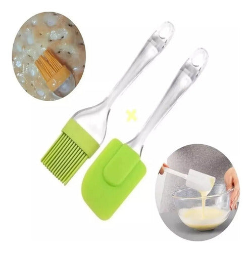 Rebaratoo Silicone Brush and Spatula Set 18cm for Baking and Cooking 1