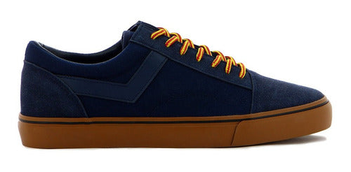 Pony Champion Old School Casual Lona-Gamuza Navy-Brown 1