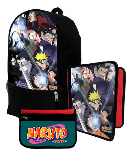 Naruto Backpack + Folder Case + Pencil Case Combo #199 0