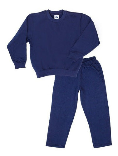 Ely Collegial Blue Sweatshirt and Pants Set / Sizes S to XL 0