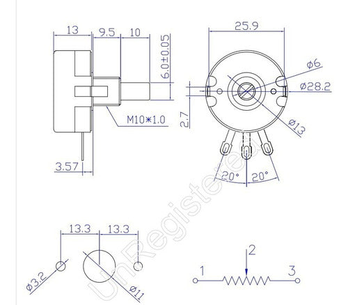 Generic Potentiometer Power 4K7 WTH118 2W Dial + Knob Itytarg 2