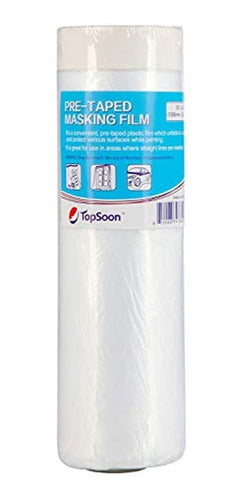 Topsoon Pretaped Masking Film Painters Drop Cloth Pared Protección 0