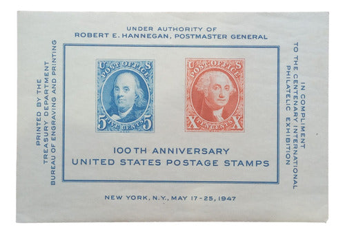 United States Block Mint 1947 100th Anniversary US Postage 0