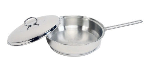 Golden Art Stainless Steel Skillet 18/10 24 cm Triple Bottom with Lid 1