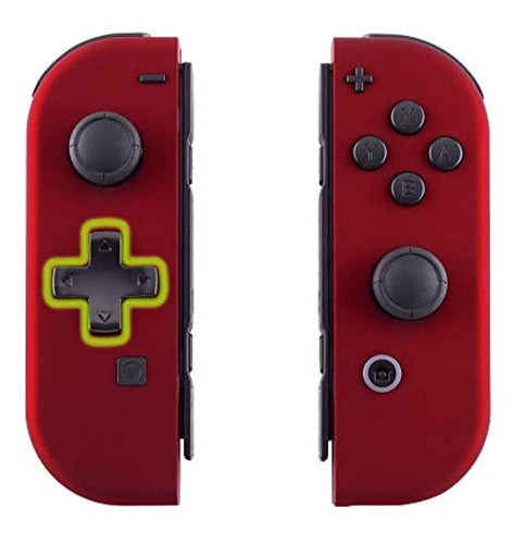 Carcasa Del Controlador De Mano Joycon Rojo De Tacto Suave E 0