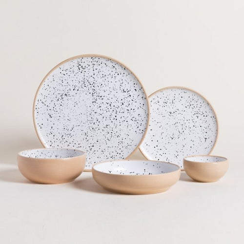 Korba Bowl Compotera Dots White with Beige 15cm 1