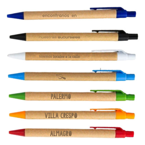 25 Eco-Friendly Retractable Pens with Laser Engraved Logo 1