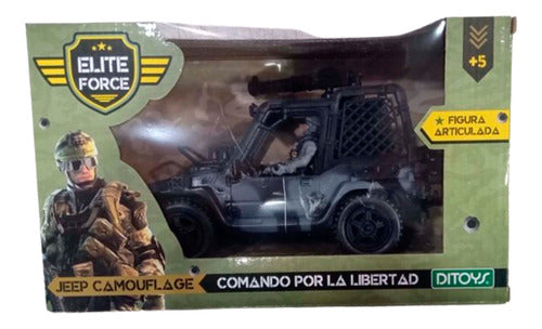 Elite Force Yeep De Camouflage Con Soldado Articulado Ditoys 1