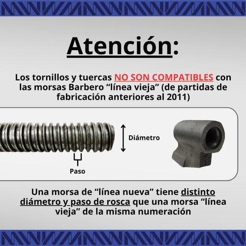 Barbero Kit Tornillo Tuerca Repuestos Para Morsa N 2 1