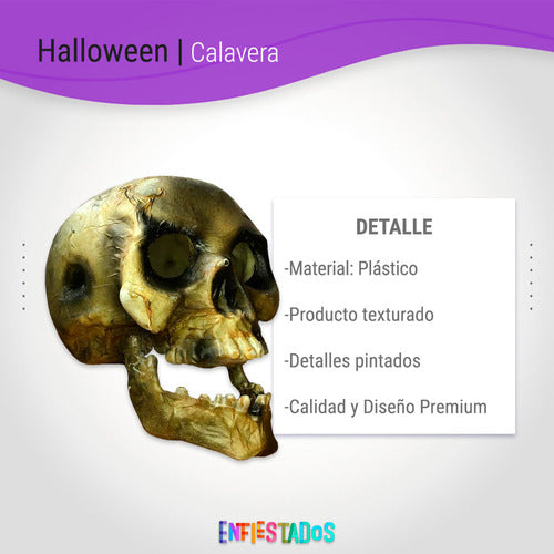 Cabeza Calavera Craneo Decoracion Cotillon Halloween Disfraz 4