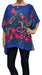 Wide Poncho Style Blouse / Tunic Embroidered with Flowers 3