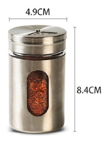 LEVYSBA Glass Spice Container with Stainless Steel Lid 8 X 4.5 1