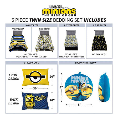 Franco Minions: The Rise Of Gru, Kids Bedding Soft Comforter 2