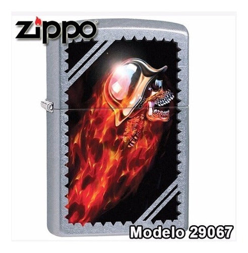 Zippo Skull on Fire Mod 29067 Local Microcentro Offer! 0