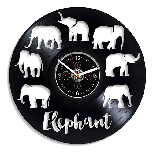 Handmadecorp - Reloj De Pared Con Diseño De Elefante, 12.0. 0