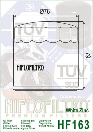 Hiflofiltro Filtro Aceite BMW R 1100 R 95 01 HF163 Ryd 1