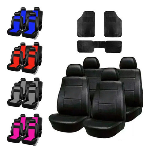 Max Tuning Cuerina Seat Cover Set for Ford Focus Ka and Others + 3-Piece Mat Set 0