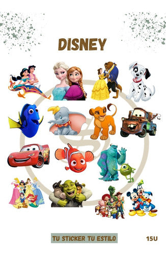 Stickers De Disney Pack X15 Resistentes Al Agua 1