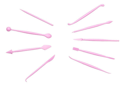 Set of 9 Double-Ended Fondant Modelling Tools Porcelain 0