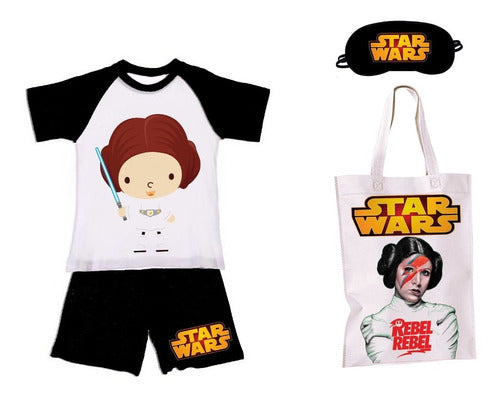 Codigo 3:16 Star Wars Princesa Leia Pijama+antifaz+bolsa Guardapijama 1