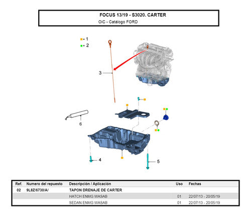 Tapon Carter Ford Ranger Focus Kuga Mondeo Ecosport Mondeo 2