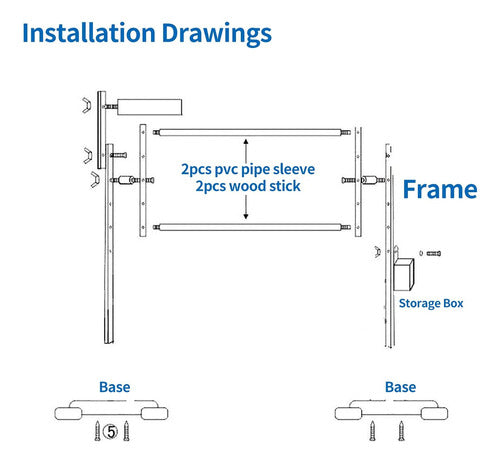 Awagas Adjustable Frame, 508 Cm X 40 Cm, 5 Height Levels 6