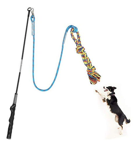 Meieke Flirt Pole Toy Para Perros, Pet Teaser Wand Outdoor I 0