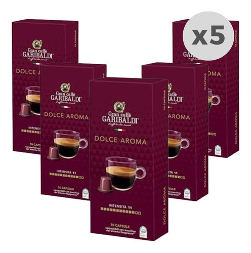 Garibaldi Dolce Aroma Coffee Capsules 10 Capsules x5 0