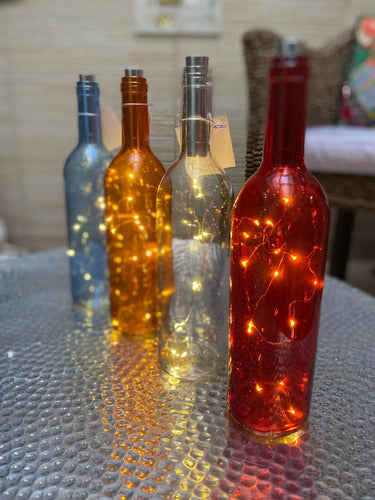 Pushkar Tienda Promo X 5 Bottles With LED Light Lanterns 31 Cm Parties 1